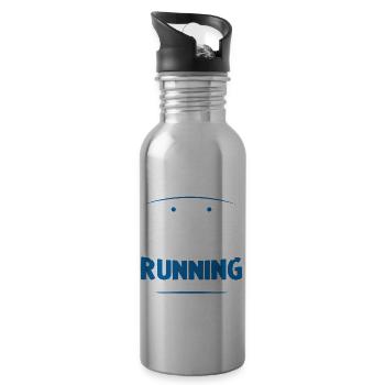 Je peux pas j'ai running et je suis motivé - Gourde avec paille intégrée - argent clair - Droite