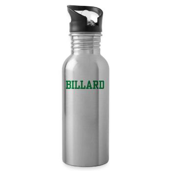 Billardspieler Liebhaber Pool Billiard Billard - Trinkflasche mit integriertem Trinkhalm - Lightsilver - Rechts