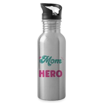 épouse mère belle-mère héroïne enfant mère adoptive - Gourde avec paille intégrée - argent clair - Droite