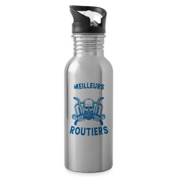 les meilleurs deviennent routiers - Gourde avec paille intégrée - argent clair - Droite