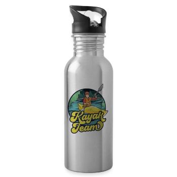 Kajak Team Kajakfahrer Kajakfahren Kayak Hobby - Trinkflasche mit integriertem Trinkhalm - Lightsilver - Rechts