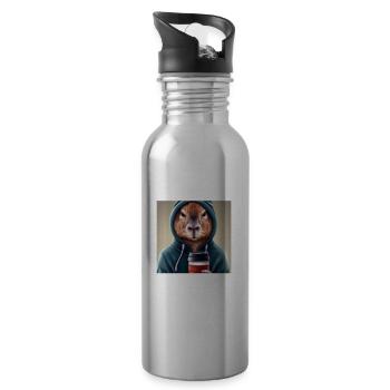 Guten Morgen Ganz Dünnes Eis - Trinkflasche mit integriertem Trinkhalm - Lightsilver - Rechts