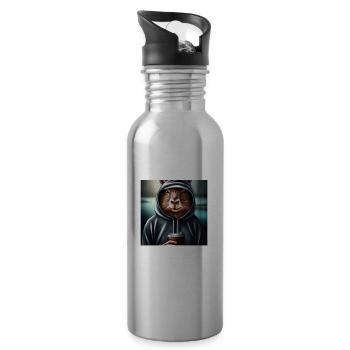Guten Morgen Ganz Dünnes Eis - Trinkflasche mit integriertem Trinkhalm - Lightsilver - Rechts