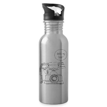 Vintage Telefon - Trinkflasche mit integriertem Trinkhalm - Lightsilver - Rechts