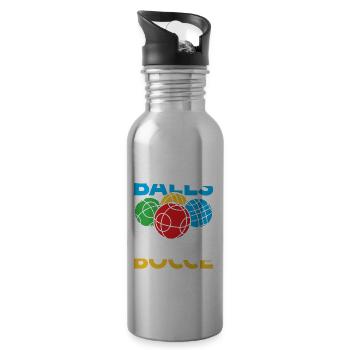 Petanque Petanque Boccia Bocce Boule für einen - Trinkflasche mit integriertem Trinkhalm - Lightsilver - Rechts