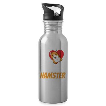 I love my hamster cute pet owner - Water bottle with straw - silver - Right