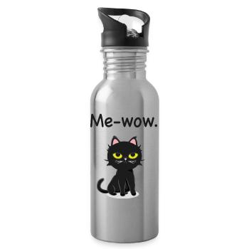 Me-wow. - Trinkflasche mit integriertem Trinkhalm - Lightsilver - Rechts