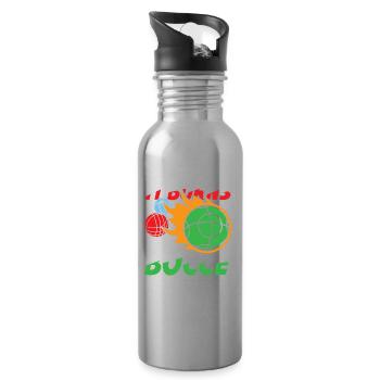Petanque Petanque Boccia Bocce Boule für einen - Trinkflasche mit integriertem Trinkhalm - Lightsilver - Rechts