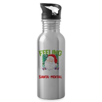 Christmas Has Me Feeling Extra Santa-Mental - Trinkflasche mit integriertem Trinkhalm - Lightsilver - Rechts