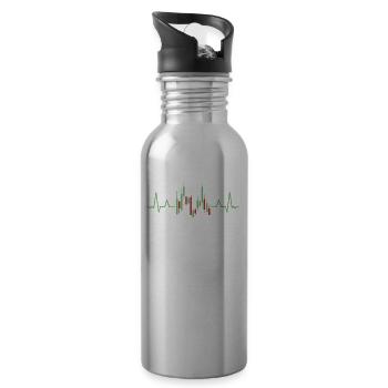 Kryptowährungs Händler Krypto Crypto Trader - Trinkflasche mit integriertem Trinkhalm - Lightsilver - Rechts