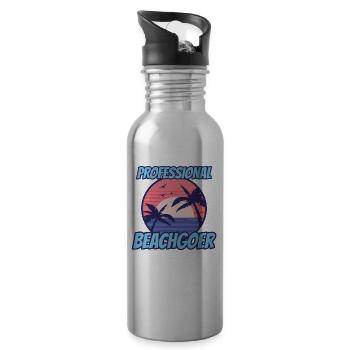 Professionnel Beachgoer Holiday Beach Beach - Gourde avec paille intégrée - argent clair - Droite