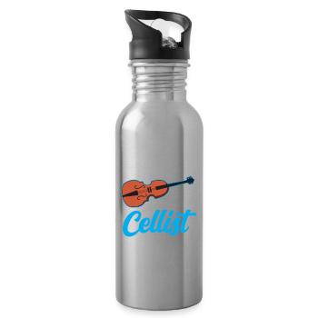 Stolze Cellistin Cellos Cellist Cello Musiker - Trinkflasche mit integriertem Trinkhalm - Lightsilver - Rechts