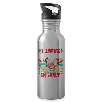 I love Christmas in July Christmas in July - Water bottle with straw - silver - Right