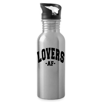 LOVERS AF VALENTINE'S DAY TAG SPRUCH FRAUEN MÄNNER - Trinkflasche mit integriertem Trinkhalm - Lightsilver - Rechts