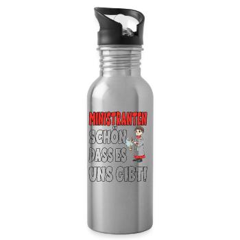 Ministranten Schön Dass Es Uns Gibt - Trinkflasche mit integriertem Trinkhalm - Lightsilver - Rechts