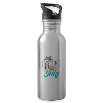 Team Weihnachten Im Juli Christmas In July Santa - Trinkflasche mit integriertem Trinkhalm - Lightsilver - Rechts