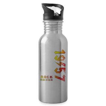 Birthday Rock Edition 1957 - Water bottle with straw - silver - Right