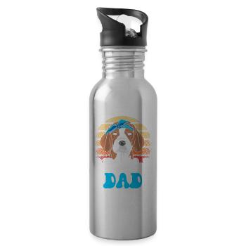 Beagle Papa Lover Dog Beagles Puppy - Gourde avec paille intégrée - argent clair - Droite