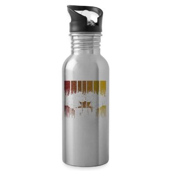 Team Kühe Bauernhof Kuh Milchkuh Tiere - Trinkflasche mit integriertem Trinkhalm - Lightsilver - Rechts