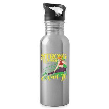 It's Easy To Spot Strong Woman - Trinkflasche mit integriertem Trinkhalm - Lightsilver - Rechts