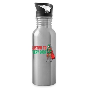 Dudelsack Instrument Schottland Kultur Geschenk - Trinkflasche mit integriertem Trinkhalm - Lightsilver - Rechts