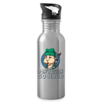 Dudelsack Instrument Schottland Kultur Geschenk - Trinkflasche mit integriertem Trinkhalm - Lightsilver - Rechts