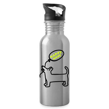 happy wuff - Trinkflasche mit integriertem Trinkhalm - Lightsilver - Rechts