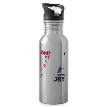 American History Begins With Native History - Trinkflasche mit integriertem Trinkhalm - Lightsilver - Rechts