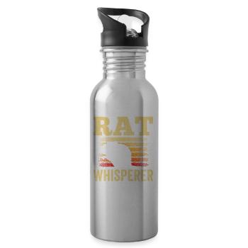 Rat Whisperer Rat Whisperer Animal Rats Sweet - Water bottle with straw - silver - Right