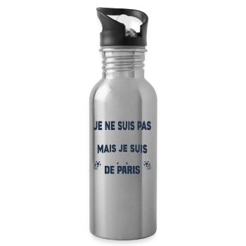 Pas parfait mais je suis supporter de Paris - Gourde avec paille intégrée - argent clair - Droite