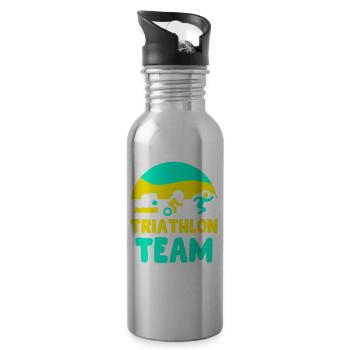 Triathlète de l’équipe de triathlon Triathlète de triathlon - Gourde avec paille intégrée - argent clair - Droite
