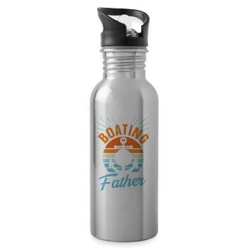 Ich Bin Ein Bootfahrender Vater Boot Bootfahren - Trinkflasche mit integriertem Trinkhalm - Lightsilver - Rechts