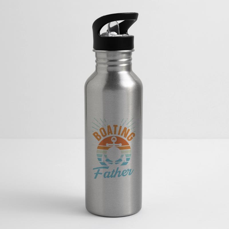 Ich Bin Ein Bootfahrender Vater Boot Bootfahren Trinkflasche mit integriertem Trinkhalm