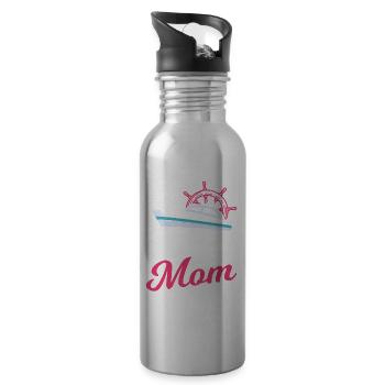 Ich Bin Eine Boot Fahrende Mutter Yacht Bootfahren - Trinkflasche mit integriertem Trinkhalm - Lightsilver - Rechts