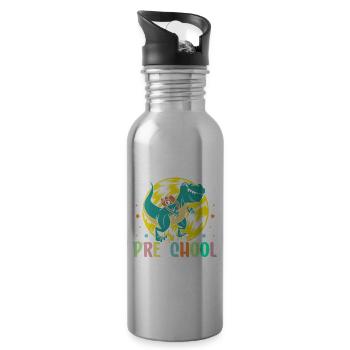 Welcome Back to Preschool Back to School - Water bottle with straw - silver - Right