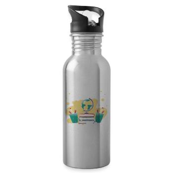 Welcome back to school Teachers Back to school - Water bottle with straw - silver - Right