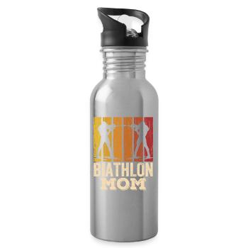Biathlon Mama Biathlete Biathlete Biathlons Sport - Water bottle with straw - silver - Right