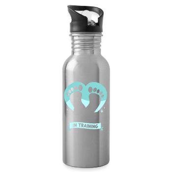 Grandpa In Education Sweet Grandparents First Time - Water bottle with straw - silver - Right