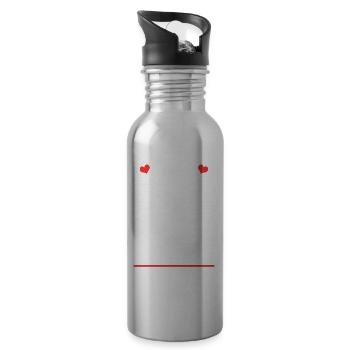 Ich Liebe Katzen Die Hunde Nicht So Sehr Katze Süß - Trinkflasche mit integriertem Trinkhalm - Lightsilver - Rechts