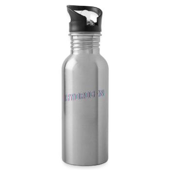 Hydrogen Energy Hydrogen Element - Water bottle with straw - silver - Right