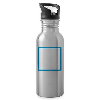 Hydrogen is the future Hydrogen Element - Water bottle with straw - silver - Right