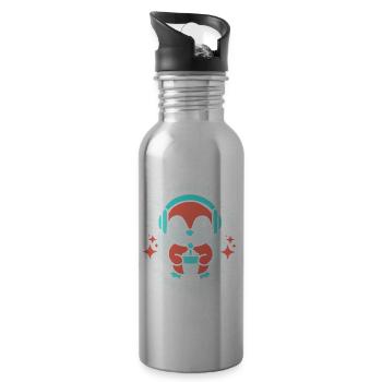 Ich Liebe Pinguine Einfach Ok Pinguin Tier Süß - Trinkflasche mit integriertem Trinkhalm - Lightsilver - Rechts