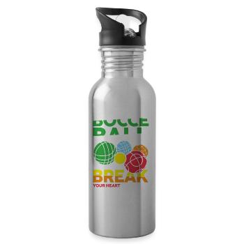 Bocce Ball Will Never Break Your Heart - Trinkflasche mit integriertem Trinkhalm - Lightsilver - Rechts