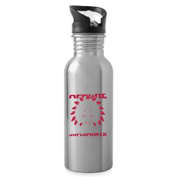 I Was Born Apache That's My Superpower - Trinkflasche mit integriertem Trinkhalm - Lightsilver - Rechts