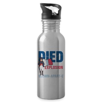 Lustiger Napoleon Geschichte Spruch - Trinkflasche mit integriertem Trinkhalm - Lightsilver - Rechts