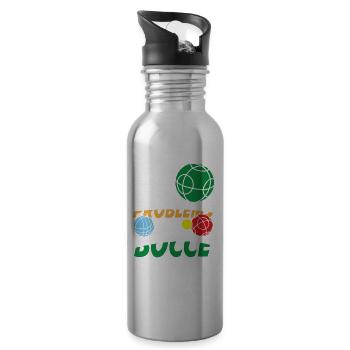Petanque Petanque Boccia Bocce Boule für einen - Trinkflasche mit integriertem Trinkhalm - Lightsilver - Rechts