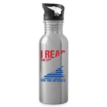 I Read The Constitution For The Articles - Trinkflasche mit integriertem Trinkhalm - Lightsilver - Rechts