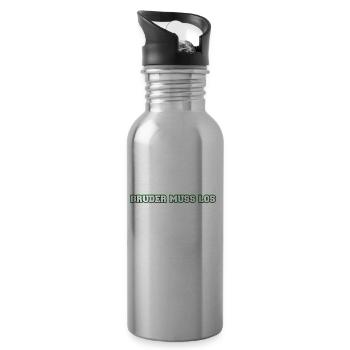 Bruder muss los - Trinkflasche mit integriertem Trinkhalm - Lightsilver - Rechts