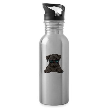 Wenn ich gross bin werde ich dein Beschützer - Trinkflasche mit integriertem Trinkhalm - Lightsilver - Rechts