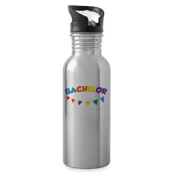 Enterrement de vie de garçon Bachelor bachelorette - Gourde avec paille intégrée - argent clair - Droite